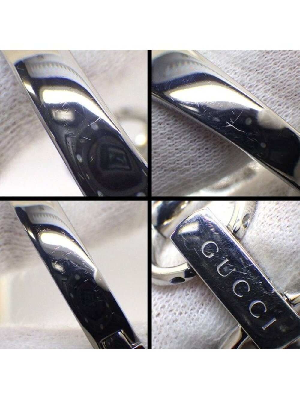 Gucci Watch Frame 128.5 Square GG Pattern Pink Shell Dial SS Quartz Movement - Picture 7 of 10